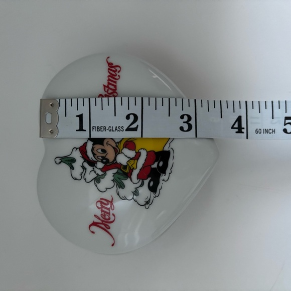 Disney Mickey Mouse Santa Merry Christmas Porcelain Heart Trinket Box - Picture 15 of 16